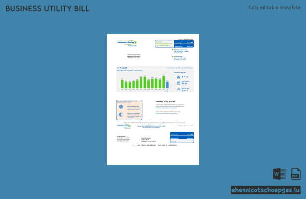 USA Michigan Consumers Energy Beispielrechnung für Geschäftskunden (Vorschau)